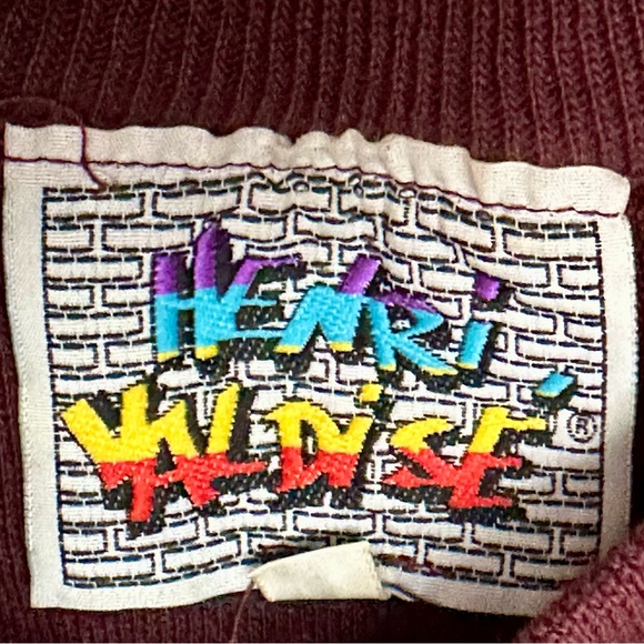 Retro 90’s Henri Valdise Burgundy Mock Neck Sweater Sz XL Soft Cozy Oversized - Picture 6 of 8